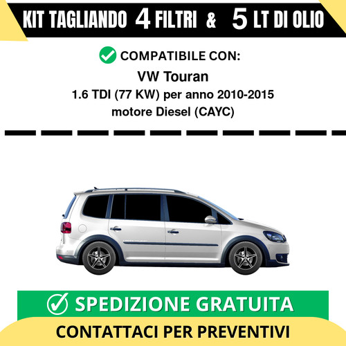 Tagliando per touran 6 - touran, 1.6